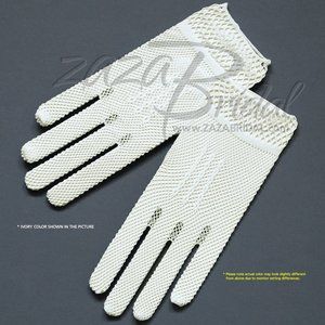 Stylish Crochet Gloves with Delicate trim-Victorian+Regency Fish Net Gloves